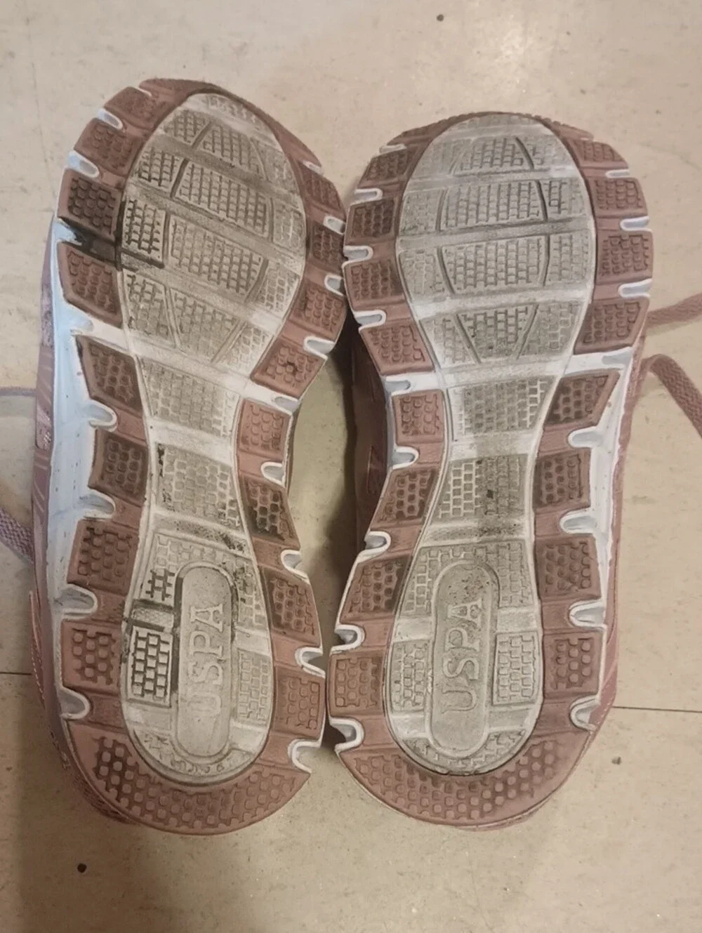 U.S. Polo Assn. Women's Dusty Pink Mesh Lace-Up Sneakers Size 7 Gym Workout Run